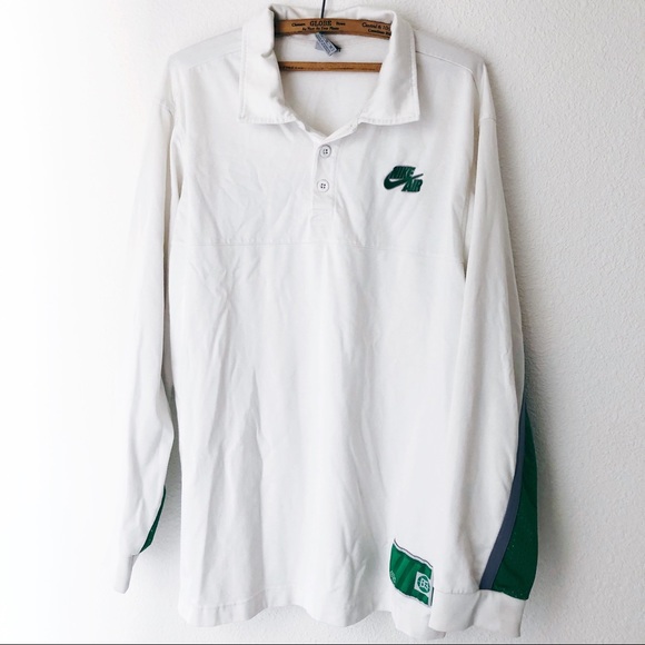 Nike Other - Vintage Nike Air white green polo long sleeve XL